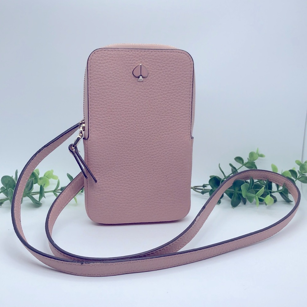 kate spade Blush Pink Pebbled Leather Crossbody Phone Bag